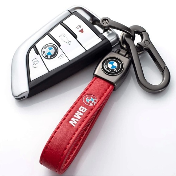 Genuine Leather Car Logo BMW Keychain - Picture 1 of 3